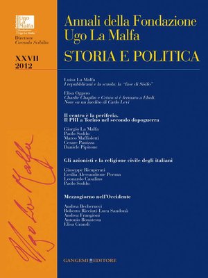 cover image of Annali della Fondazione Ugo La Malfa XXVII--2012